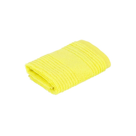 Ręcznik do twarzy w paski bawełniany XF360S - Electric Yellow