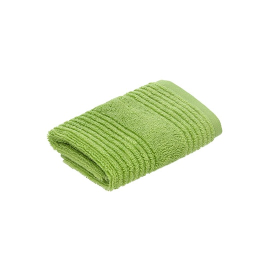 Ręcznik do twarzy w paski bawełniany XF360S - Meadowgreen