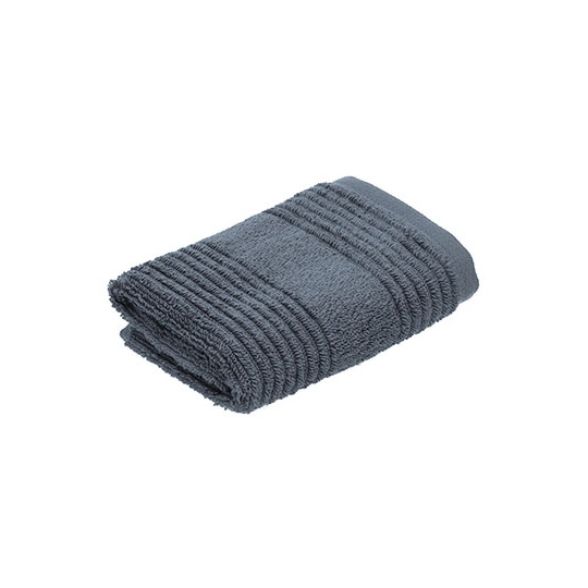Recznik do twarzy w paski bawelniany XF360S - Dark Grey