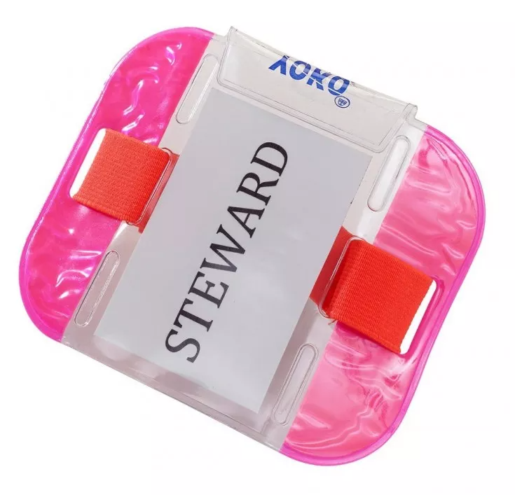 Opaska ID z Kieszenia Odporna na Wode YK003 - Fluorescent Pink