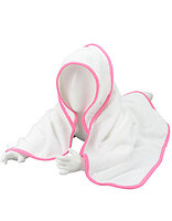 Recznik Dzieciecy Bawelniany z Kapturem ARB032 - White & White & Pink