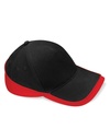 Czapka Pieciopanelowa Bawelniana Twill CB171 - Black & Classic Red