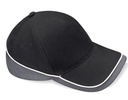 Czapka Pieciopanelowa Bawelniana Twill CB171 - Black & Graphite Grey & White