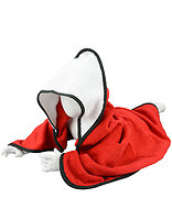 Recznik Dzieciecy Bawelniany z Kapturem ARB032 - Fire Red & White & Black