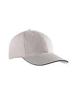 Czapka 6-panelowa Bawelniana MB024 - Light Grey & Black