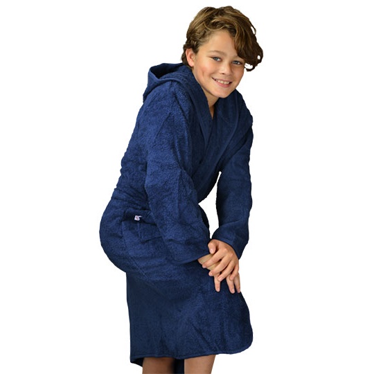 Szlafrok Dzieciecy Frotte z Kapturem Bawelniany AR021 - French Navy & French Navy