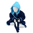 Szlafrok Frotte Z Kapturem AR022 - French Navy & Aqua Blue