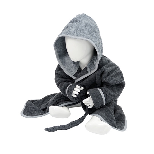 Szlafrok Frotte Z Kapturem AR022 - Graphite & Anthracite Grey