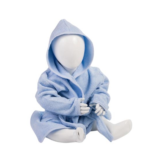 Szlafrok Frotte Z Kapturem AR022 - Light Blue & Light Blue
