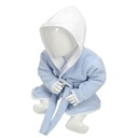 Szlafrok Frotte Z Kapturem AR022 - Light Blue & White