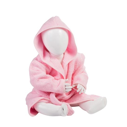 Szlafrok Frotte Z Kapturem AR022 - Light Pink & Light Pink