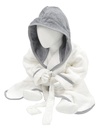 Szlafrok Frotte Z Kapturem AR022 - White & Anthracite Grey