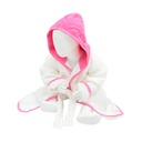 Szlafrok Frotte Z Kapturem AR022 - White & Pink