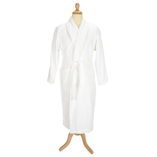 Szlafrok z szalowym kołnierzem AR025 - White