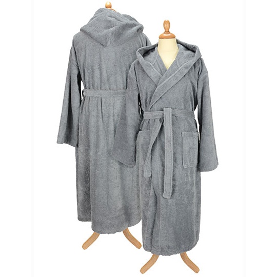 Szlafrok z Kapturem Bawelniany Frota AR026 - Anthracite Grey