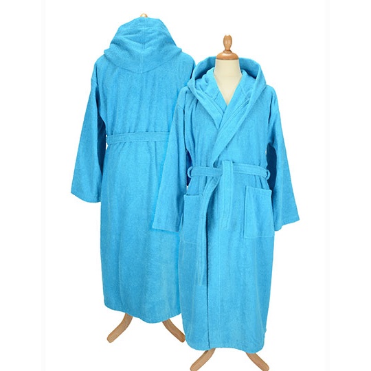 Szlafrok z Kapturem Bawełniany Frota AR026 - Aqua Blue