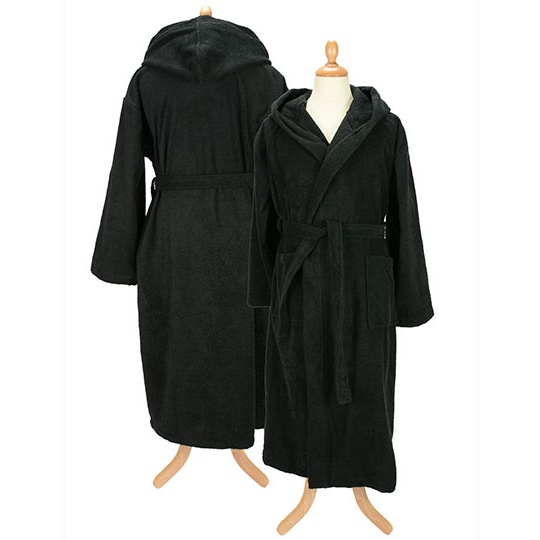 Szlafrok z Kapturem Bawełniany Frota AR026 - Black
