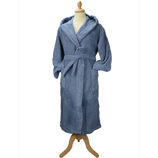 Szlafrok z Kapturem Bawełniany Frota AR026 - Jeans Blue