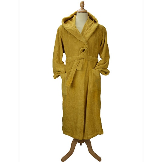 Szlafrok z kapturem AR026 - Mustard