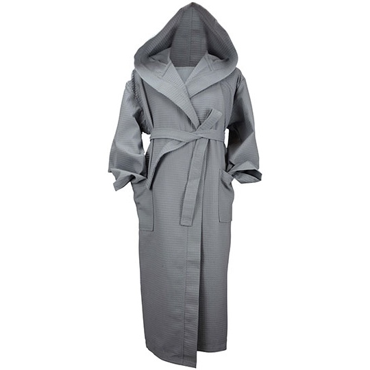 Szlafrok Luźny Bawełniany Waflowy AR028 - Anthracite Grey