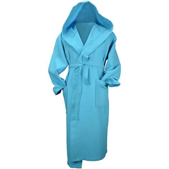 Szlafrok Luzny Bawelniany Waflowy AR028 - Aqua Blue