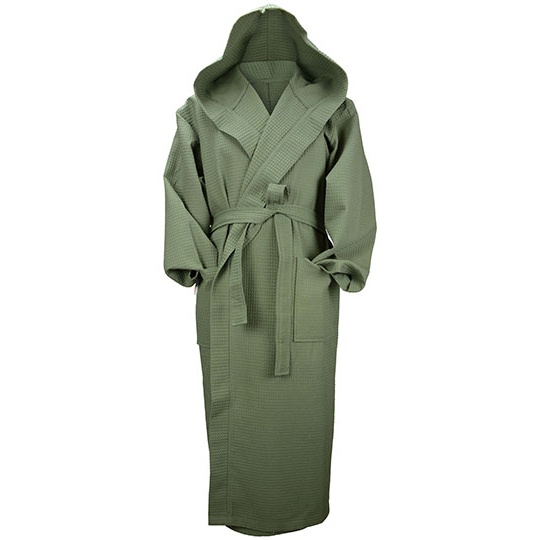 Szlafrok waflowy z kapturem AR028 - Army Green