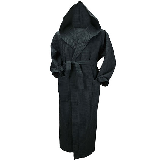 Szlafrok Luzny Bawełniany Waflowy AR028 - Black
