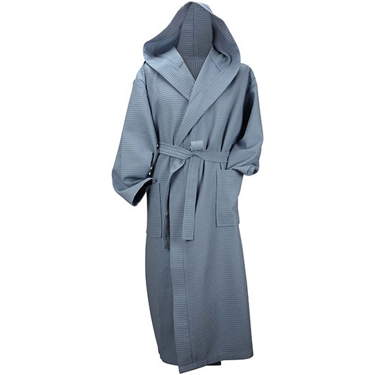 Szlafrok Luzny Bawełniany Waflowy AR028 - Jeans Blue
