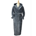 Szlafrok z kapturem welurowy AR029 - Dark Grey
