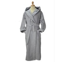 Szlafrok z kapturem welurowy AR029 - Light Grey