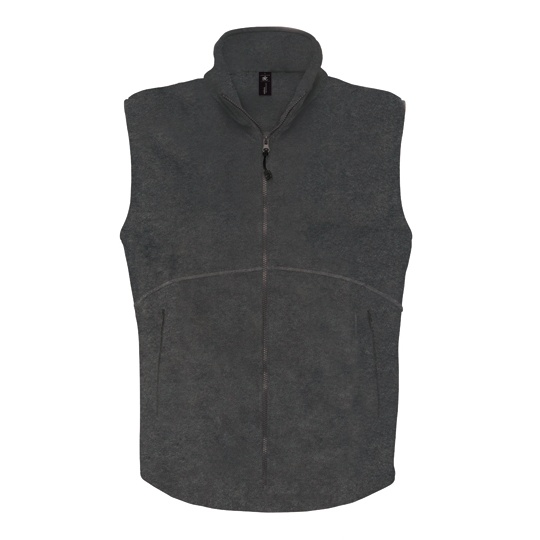 Kamizelka Unisex Przedluzany Tyl Polarowa Microfleece BCFU705 - Charcoal (Solid)