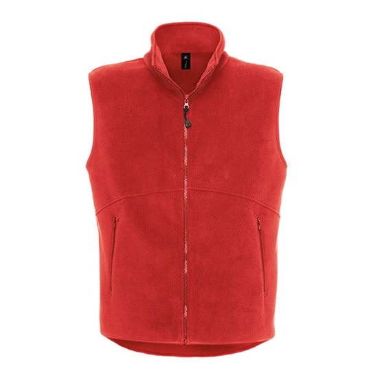 Kamizelka Unisex Przedluzany Tyl Polarowa Microfleece BCFU705 - Red