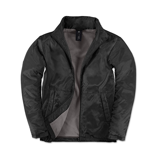 Kurtka Meska Wodoodporna z Kapturem BCJM825 - Black & Warm Grey