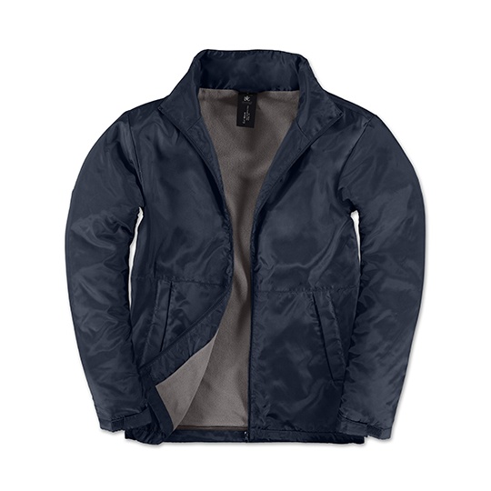 Kurtka Meska Wodoodporna z Kapturem BCJM825 - Navy & Warm Grey