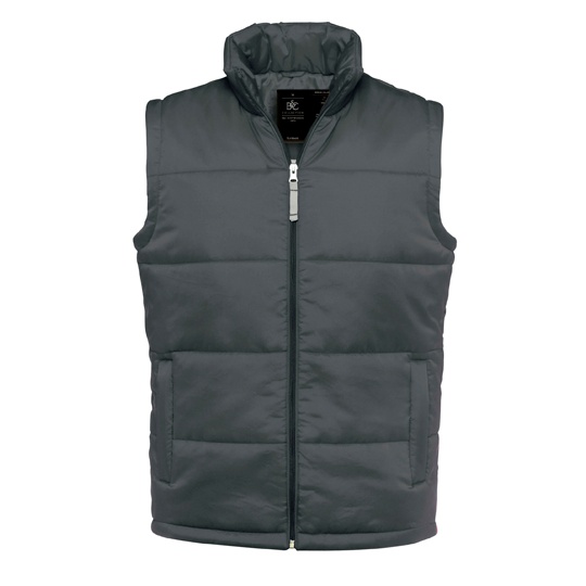 Bezrękawnik Męski Pikowany Nylon BCJM930 - Dark Grey (Solid)