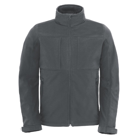 Kurtka Meska Softshell z Kapturem Wodoodporna BCJM950 - Dark Grey (Solid)