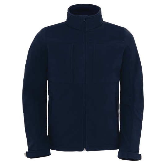 Kurtka Meska Softshell z Kapturem Wodoodporna BCJM950 - Navy