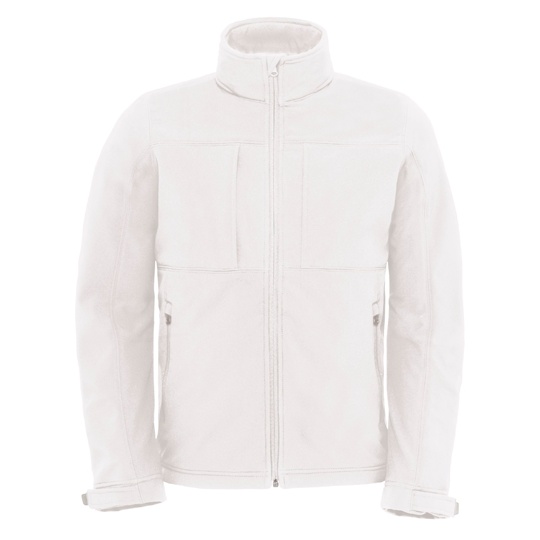 Kurtka Meska Softshell z Kapturem Wodoodporna BCJM950 - White