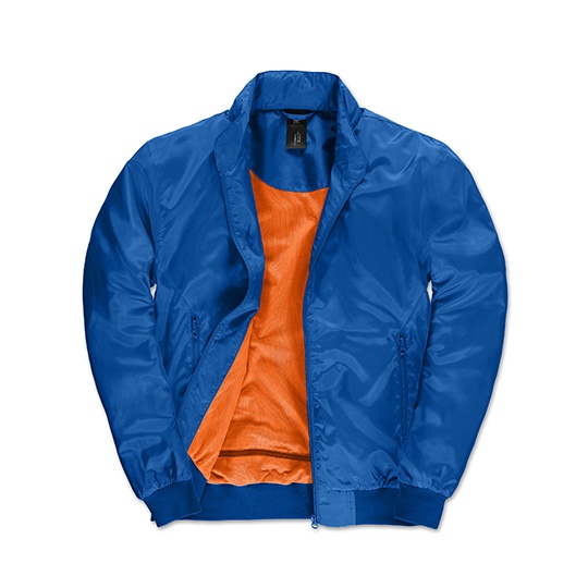 Kurtka Bomber Meska Wodoodporna Oddychajaca BCJM963 - Royal Blue & Neon Orange