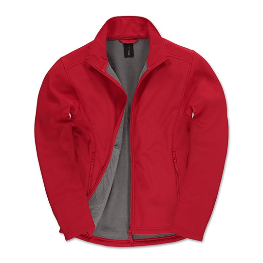 Kurtka Męska Klasyczna Softshell Dwuwarstwowa BCJUI62 - Red & Warm Grey