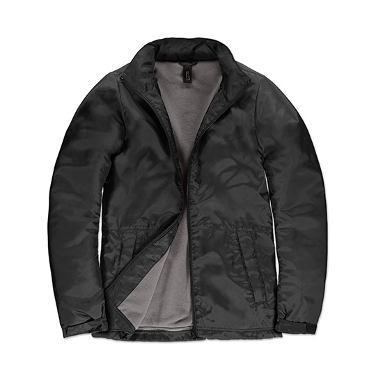 Kurtka Klasyczna Wodoodporna z Polarem BCJW826 - Black & Warm Grey