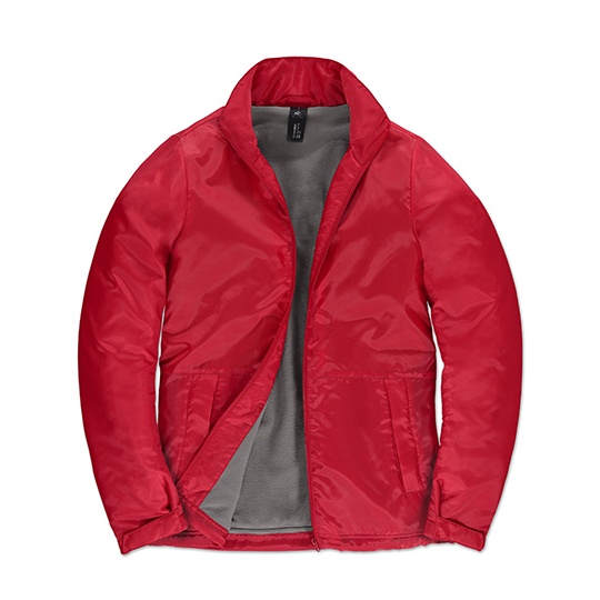 Kurtka Klasyczna Wodoodporna z Polarem BCJW826 - Red & Warm Grey