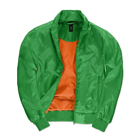 Kurtka Bomber Damska Oddychajaca Wodoodporna BCJW964 - Real Green & Neon Orange