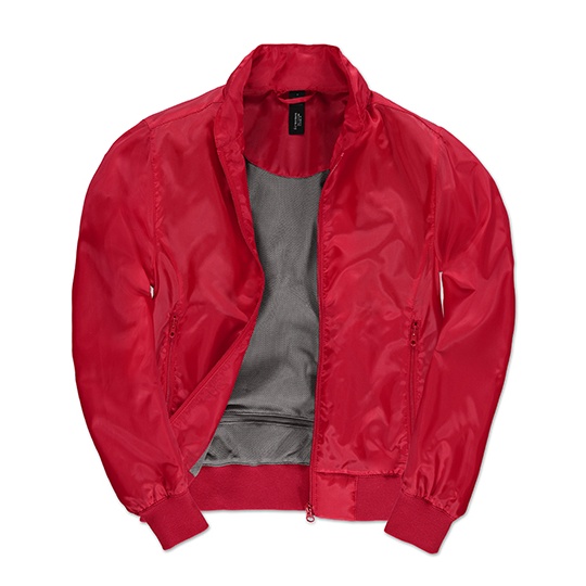 Kurtka Bomber Damska Oddychajaca Wodoodporna BCJW964 - Red & Warm Grey