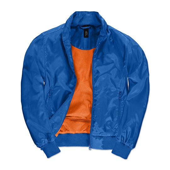 Kurtka Bomber Damska Oddychajaca Wodoodporna BCJW964 - Royal Blue & Neon Orange