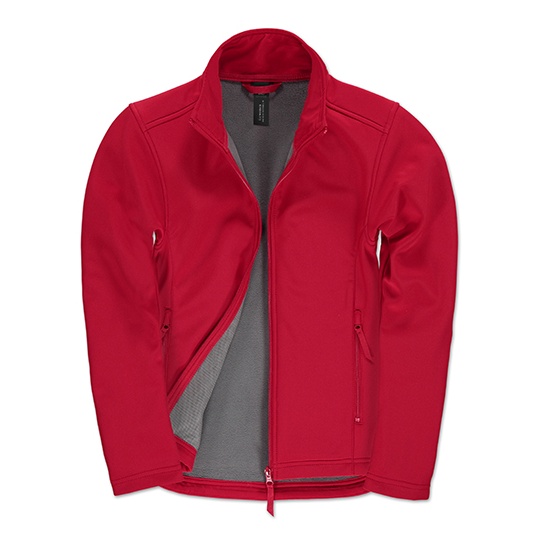 Kurtka Damska Slim Softshell Wodoodporna BCJWI63 - Red & Warm Grey