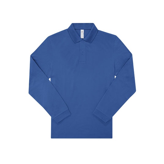 Koszulka Polo Meska Klasyczna Bawelniana Dlugi Rekaw BCPU425 - Royal Blue