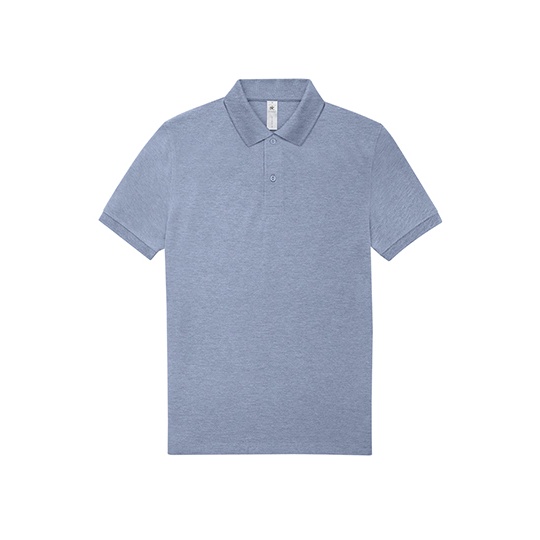 Koszulka Polo Męska Klasyczna Bawełniana BCPU426 - Heather Blue