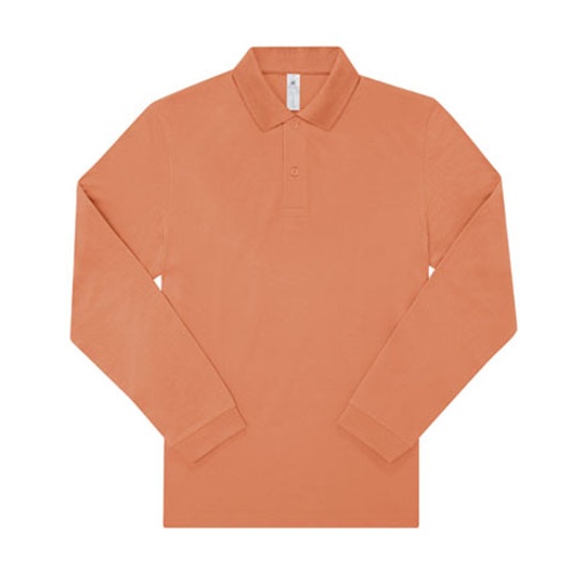 Koszulka Polo Meska Dlugi Rekaw Bawelniana Pika BCPU427 - Amalfi Coral