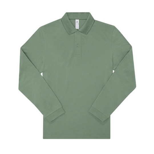 Koszulka Polo Meska Dlugi Rekaw Bawelniana Pika BCPU427 - Amalfi Green